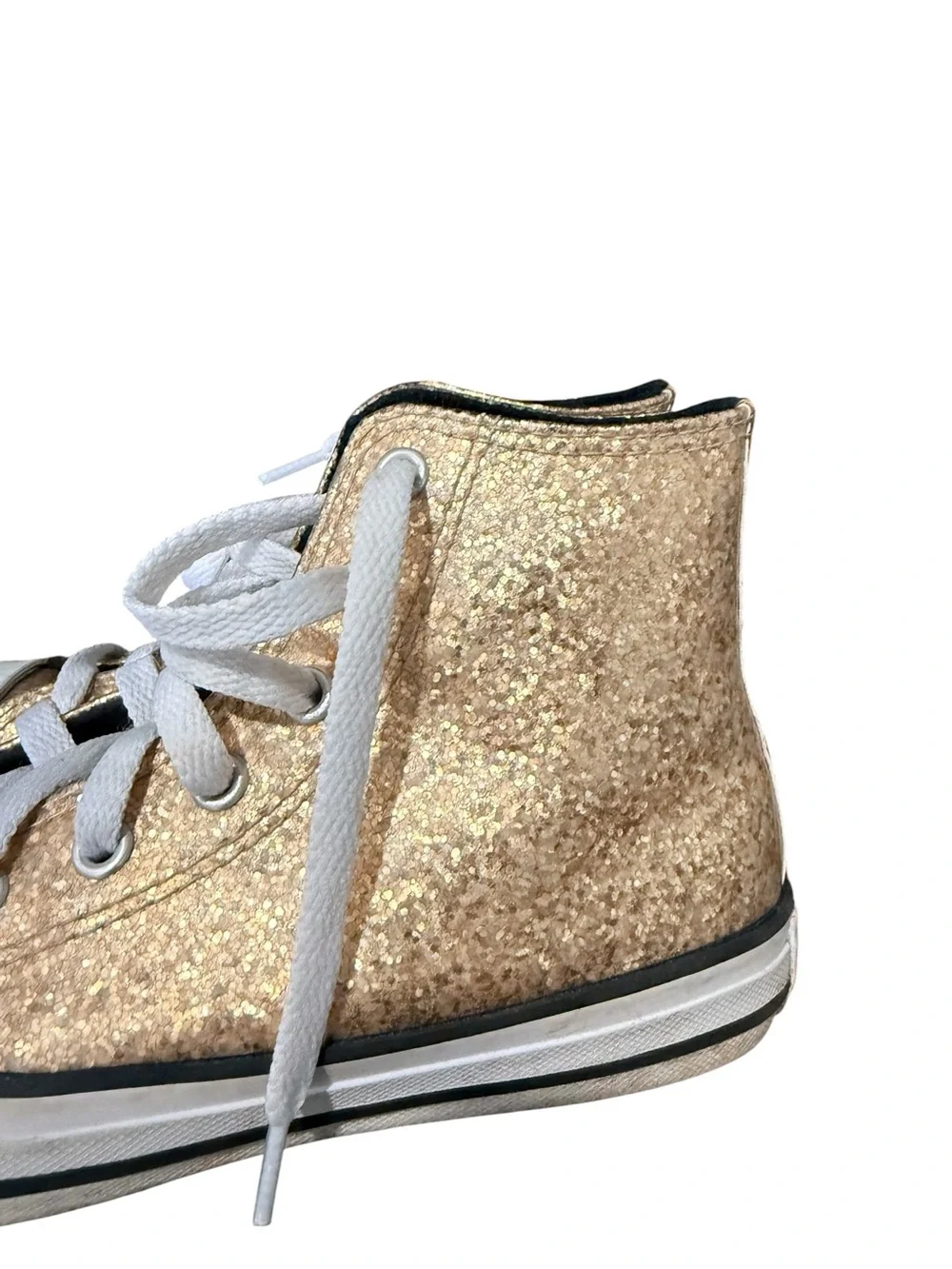 Converse Chuck Taylor All Star Gold Glitter High Top Sneakers Kids Size 2 Youth